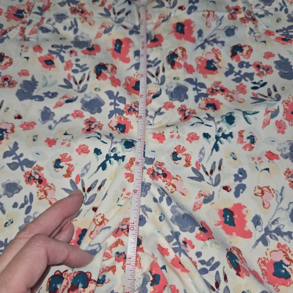 Faded Glory Floral High Rise Skinny Jeans White Pink Blue Plus Size 18W VGC - Picture 4 of 10